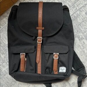Herschel Supply Company Black Backpack with Brown Accents